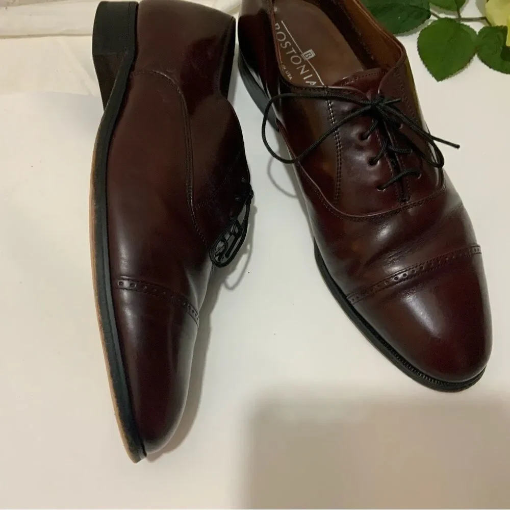 Bostonian Classics Burgundy Leather Cap Toe 9.5 M
